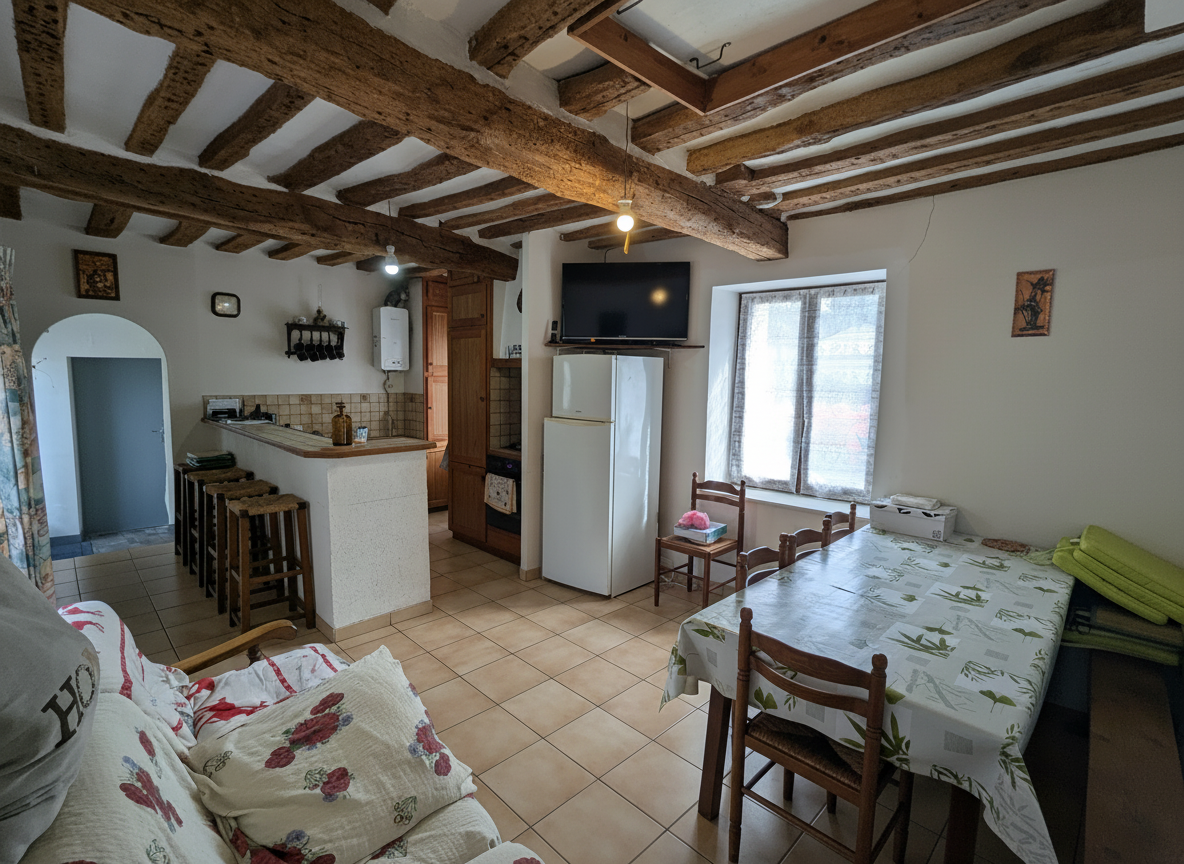 Maison de ville - 2 pièces - 1 chambre - Combles aménageable